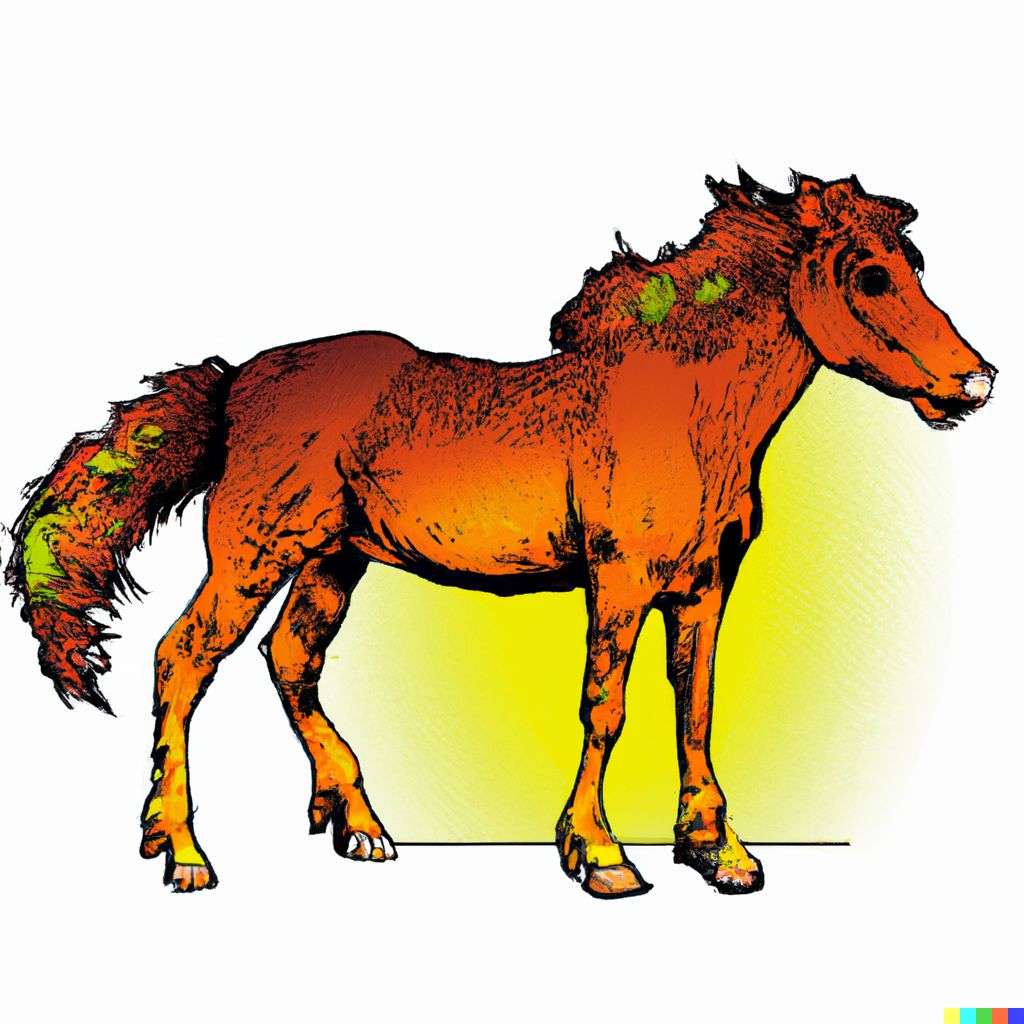 a horse, comic book illustration, toon style